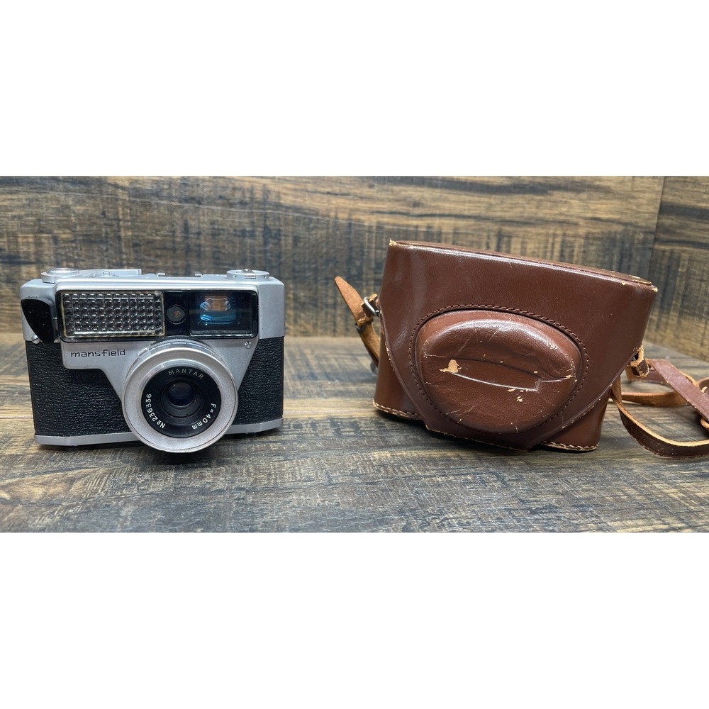 Vintage Mansfield‎ Skylark 35mm Film Camera Mantar 40mm f4 Lens w Leather Case